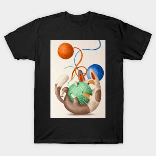 Cat playing with knitting ropes T-Shirt